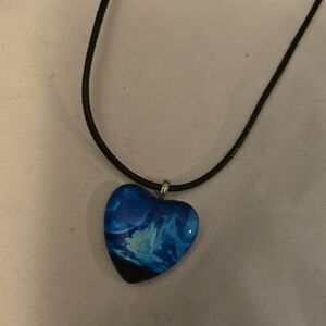 Blue Heart Pendant Necklace